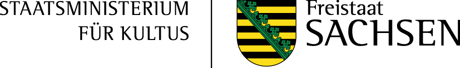 Wappen des Freistaates Sachsen mit grünem Löwen und gelben Streifen.