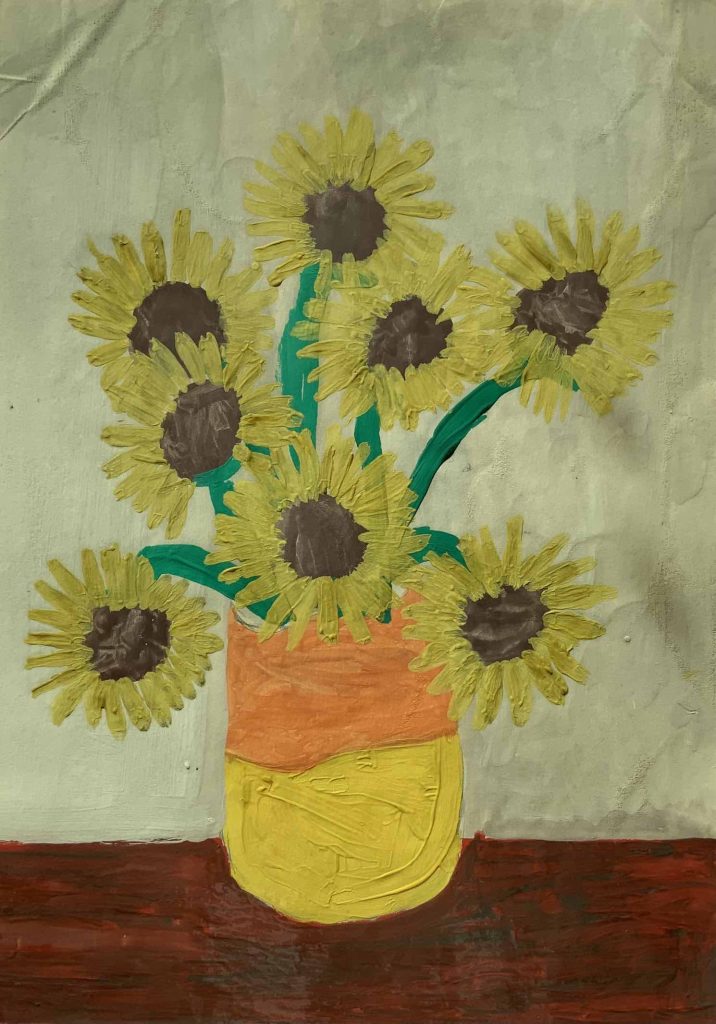 Sonnenblumen gemalt von Schüler*in