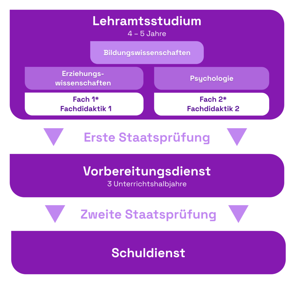 Grafik zum Aufbau des Lehramtsstudiums in Sachsen